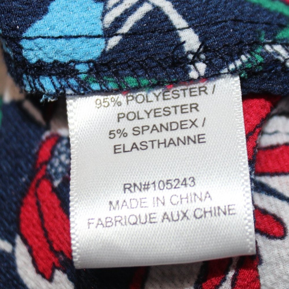 Bobeau Navy Floral Long Sleeve and V-neck Top - Picture 10 of 11